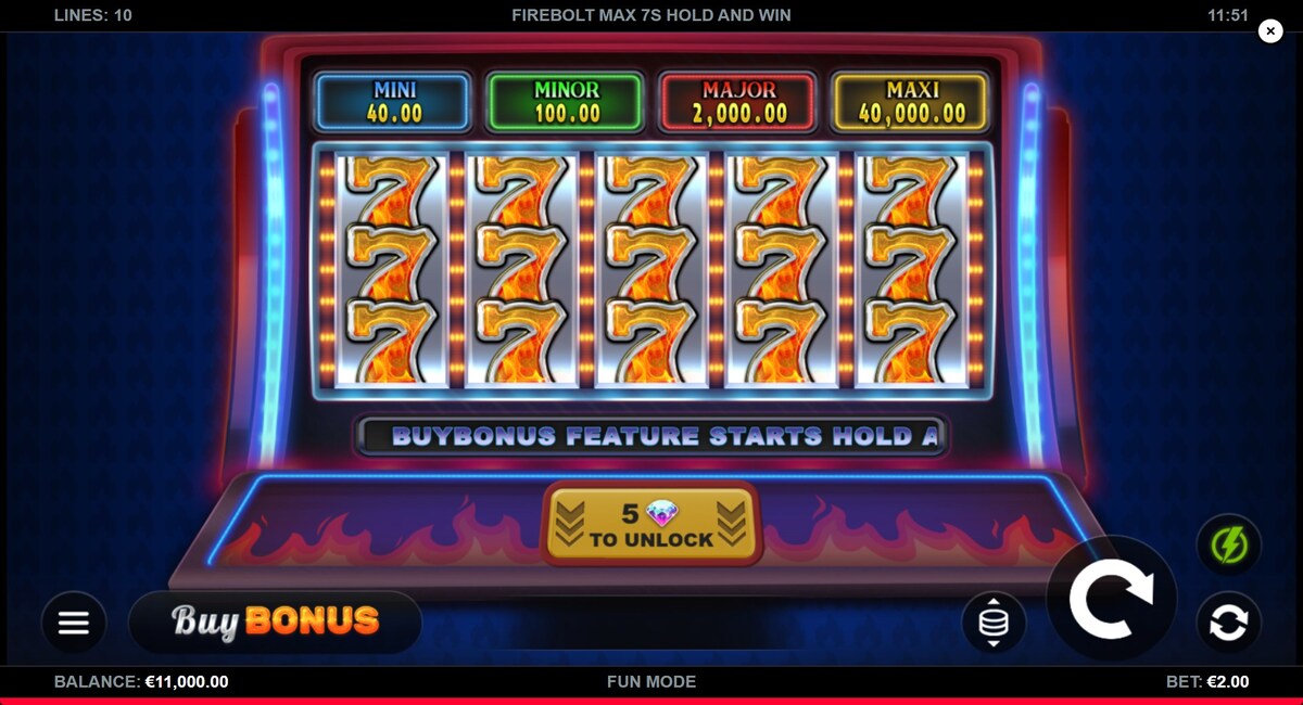 Firebolt Max 7s Hold and Win